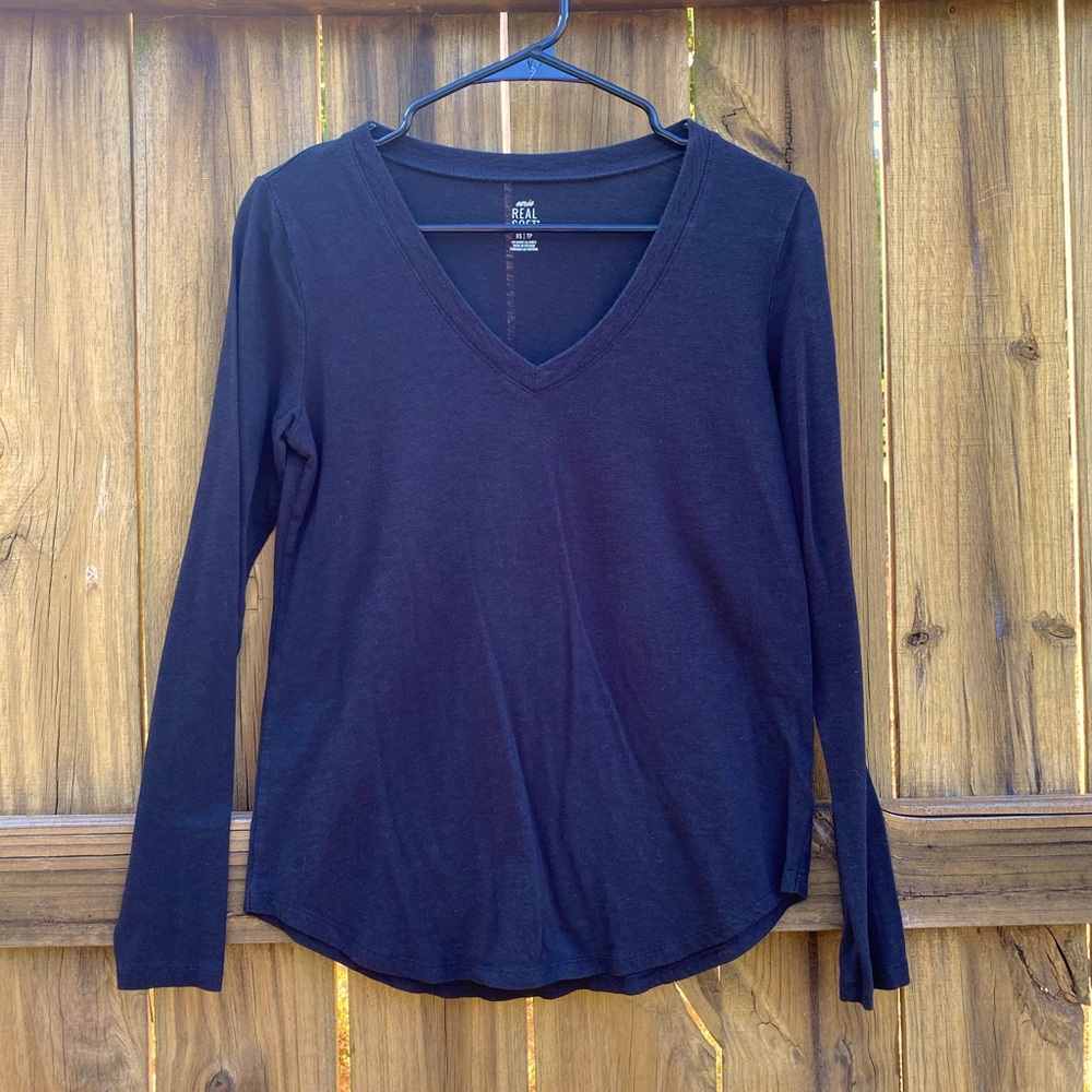 Aerie Real Soft Long Sleeve T | XS | Black
